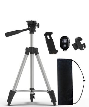 스마트폰 카메라 4단 삼각대 실버 세트형