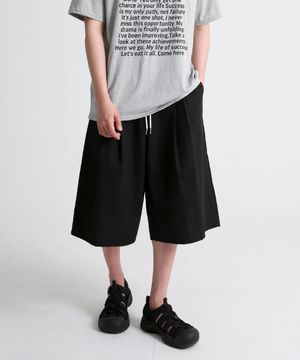 시티보이 투턱 버뮤다 밴딩팬츠 블랙