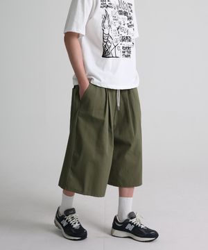 시티보이 투턱 버뮤다 밴딩팬츠 카키