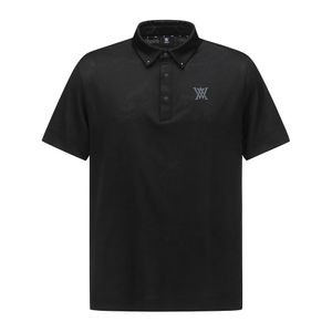 MEN JACQUARD COLLAR SHORT T-SHIRT_BK