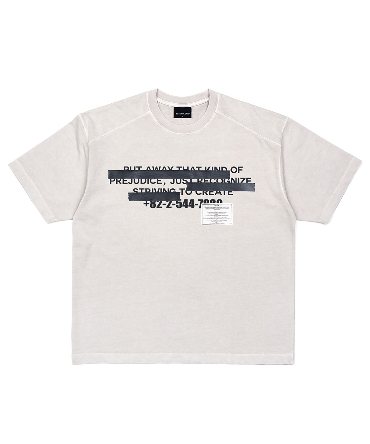 ◆BLACKBLOND◆ Vivid Hidden Slogan Pigment Short Sleeve T-Sh MUSINSA | BLACKBLOND Vivid Hidden Slogan Pigment Short