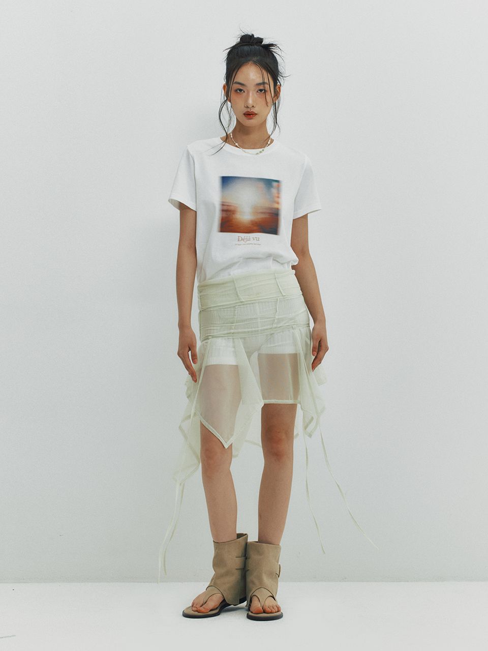 ★MEENDERI★ASYMMETRIC MESH DRESS - LIGHT GREEN★正規品/人気 MUSINSA公式 | MEENDERI ASYMMETRIC MESH DRESS - LIGHT GREEN