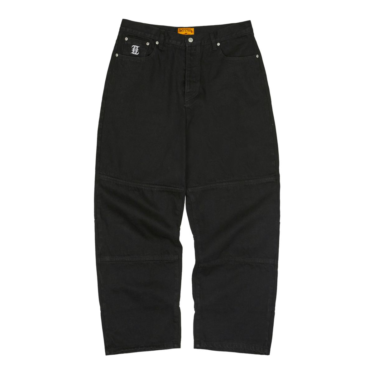 헤레시(HERESSY) F*CK OFF WITH THAT SHIT DENIM PANTS BLACK