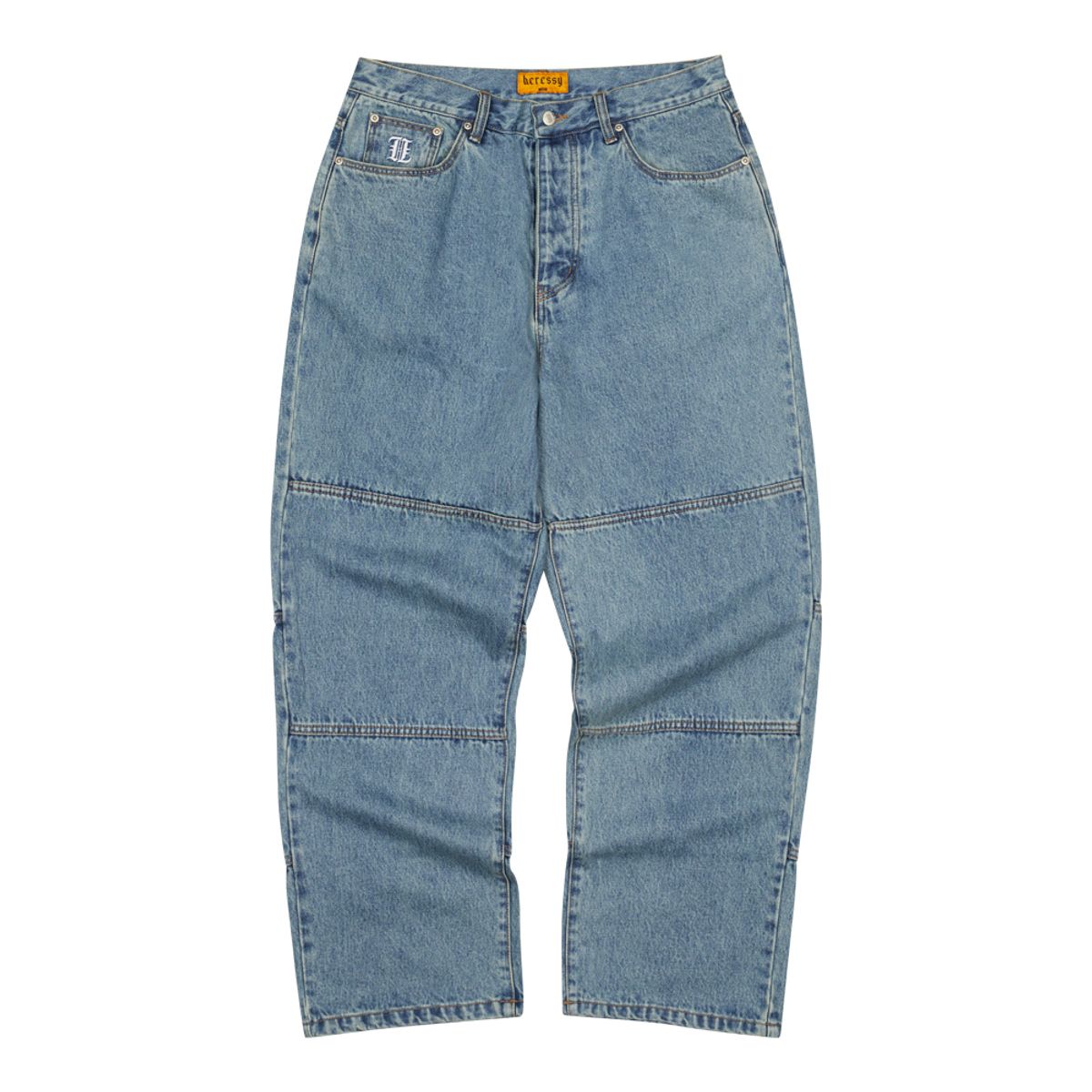 헤레시(HERESSY) F*CK OFF WITH THAT SHIT DENIM PANTS BLUE