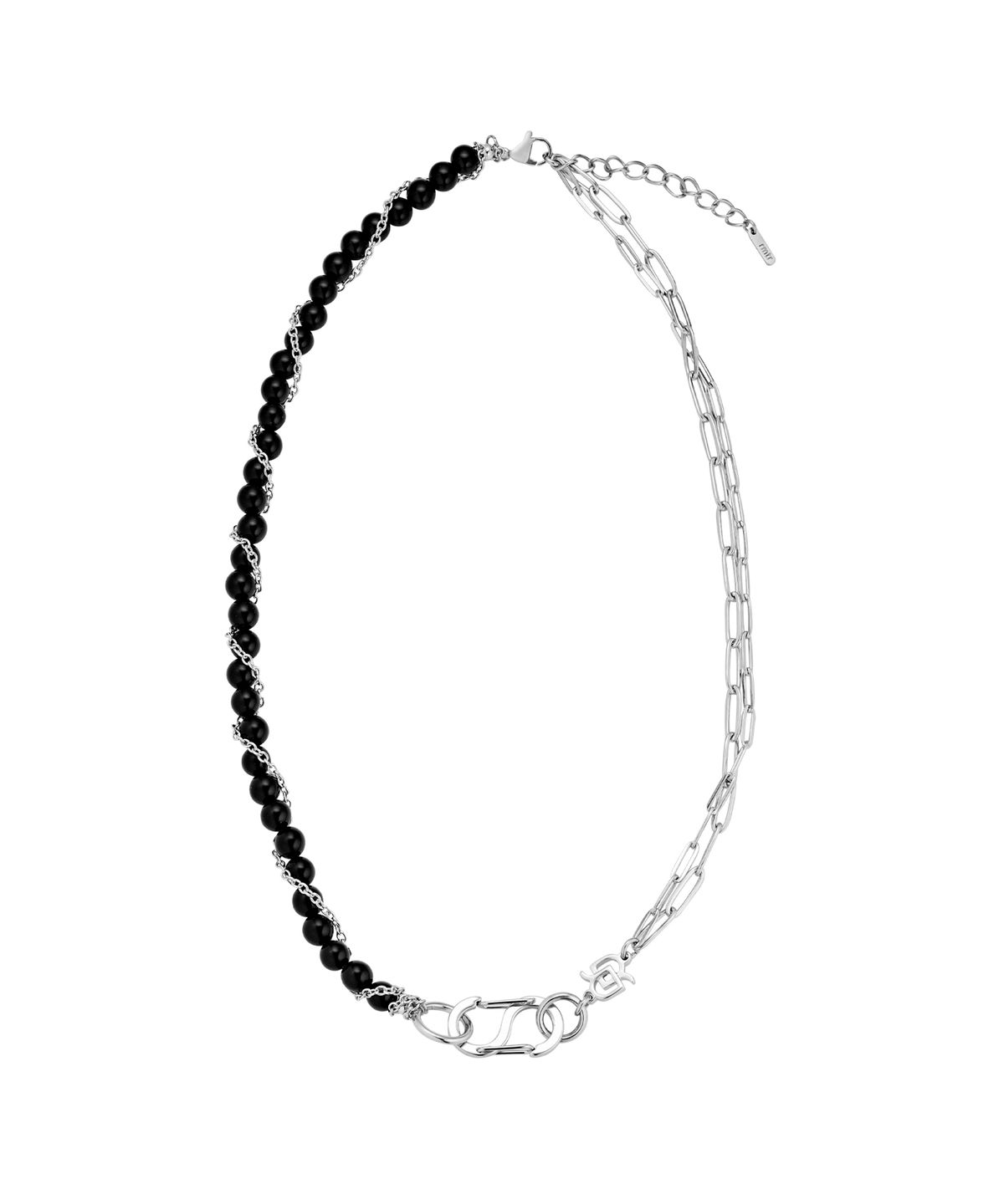 로맨티누어(ROMANTINUER) SN.146 DOUBLE LAYER BLACK STONE NECKLACE