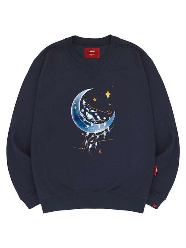 달빛돌고래 맨투맨 남녀공용 빅사이즈 S~4XL