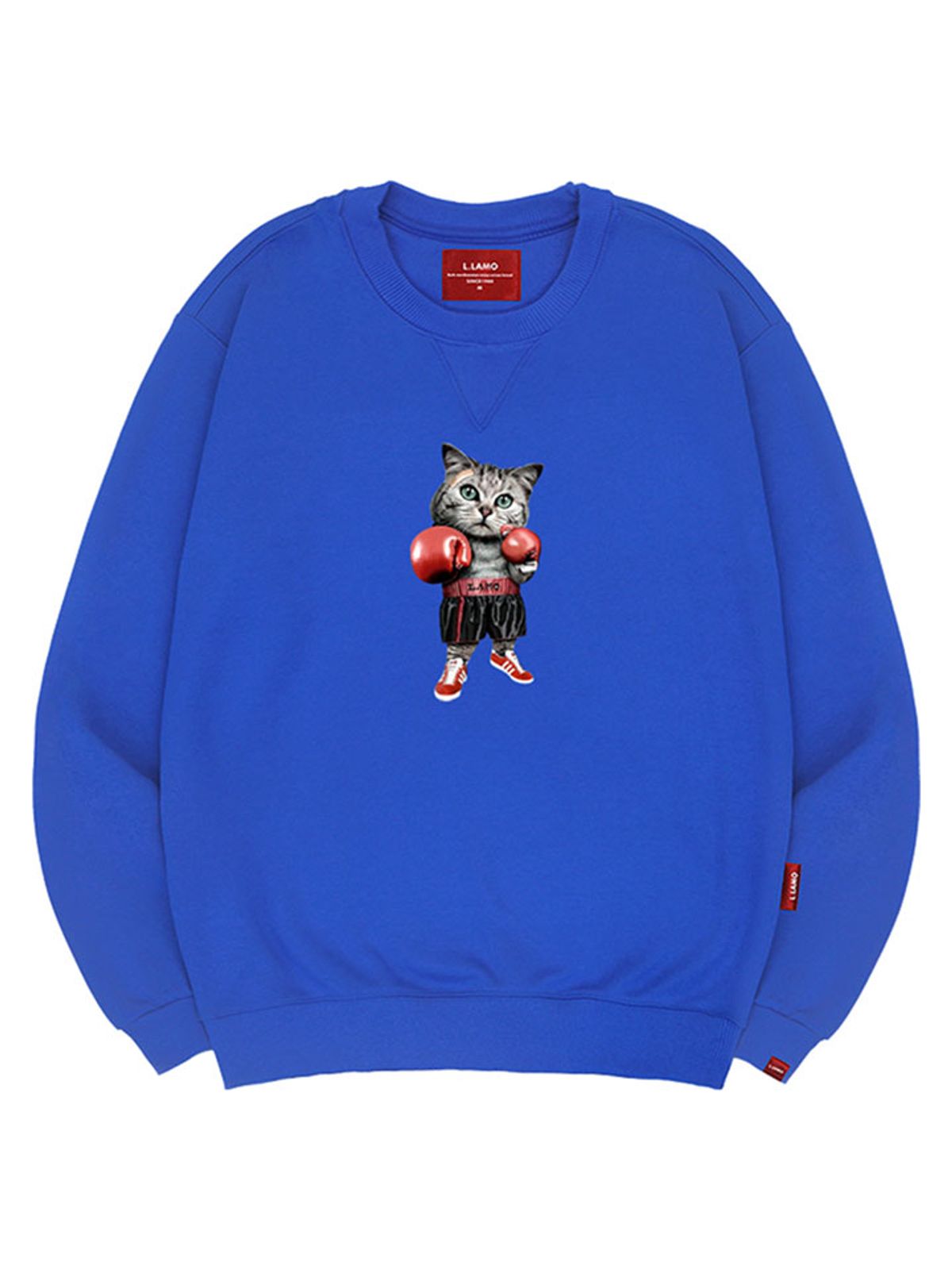 엘라모(LLAMO) 복싱고양이 맨투맨 남녀공용 빅사이즈 S~4XL