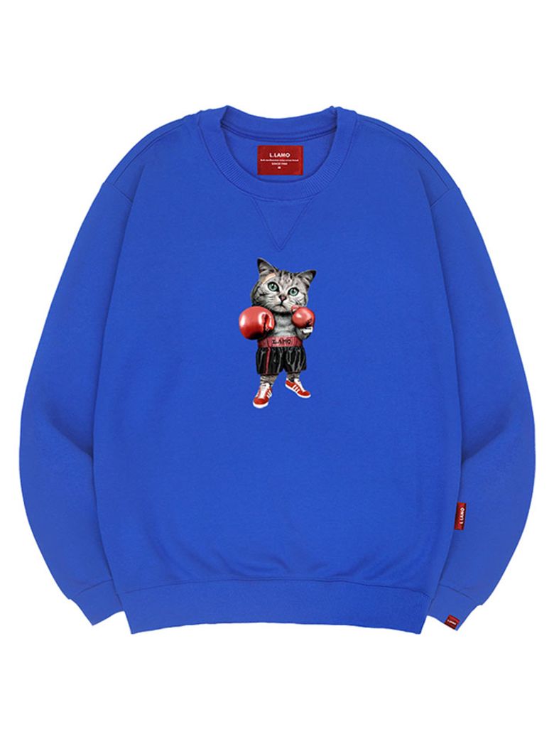 복싱고양이 맨투맨 남녀공용 빅사이즈 S~4XL
