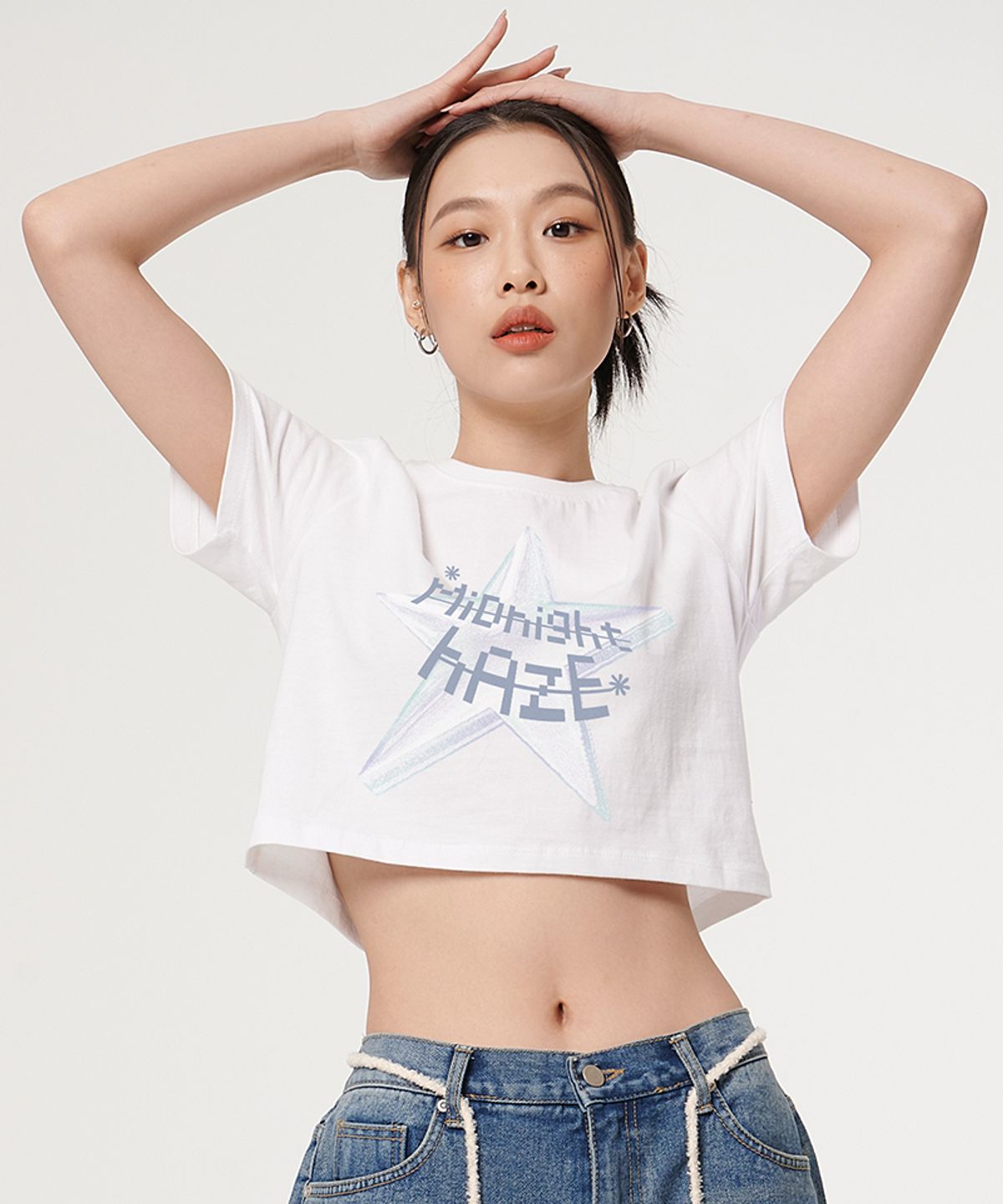 아티스트웨어(ARTISTWEAR) [ATW] 미드나잇 헤이즈 크롭 반팔티