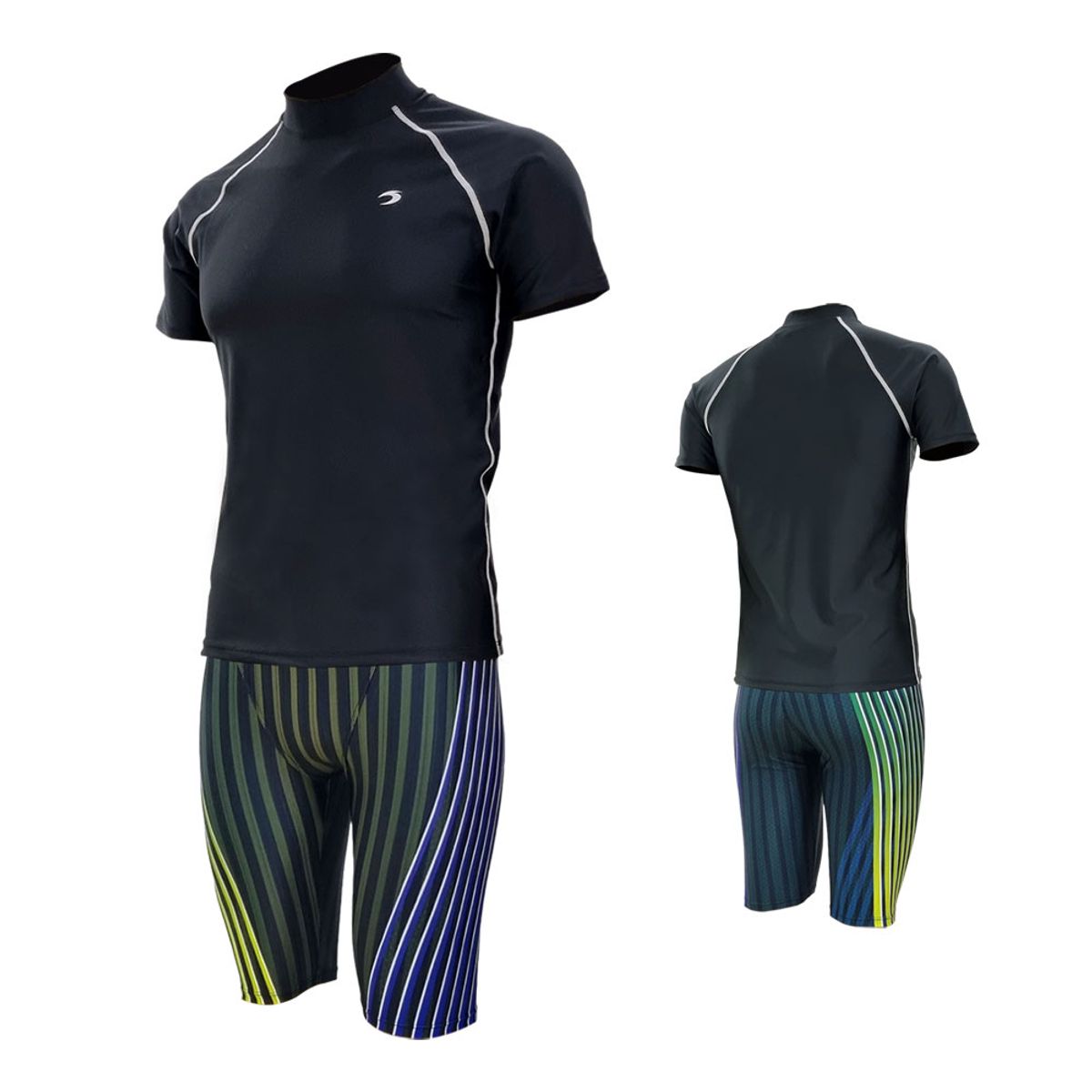 티에스스포츠(TS SPORTS) 남성수영복 반팔 래쉬가드 5부 반바지 M23041+24051
