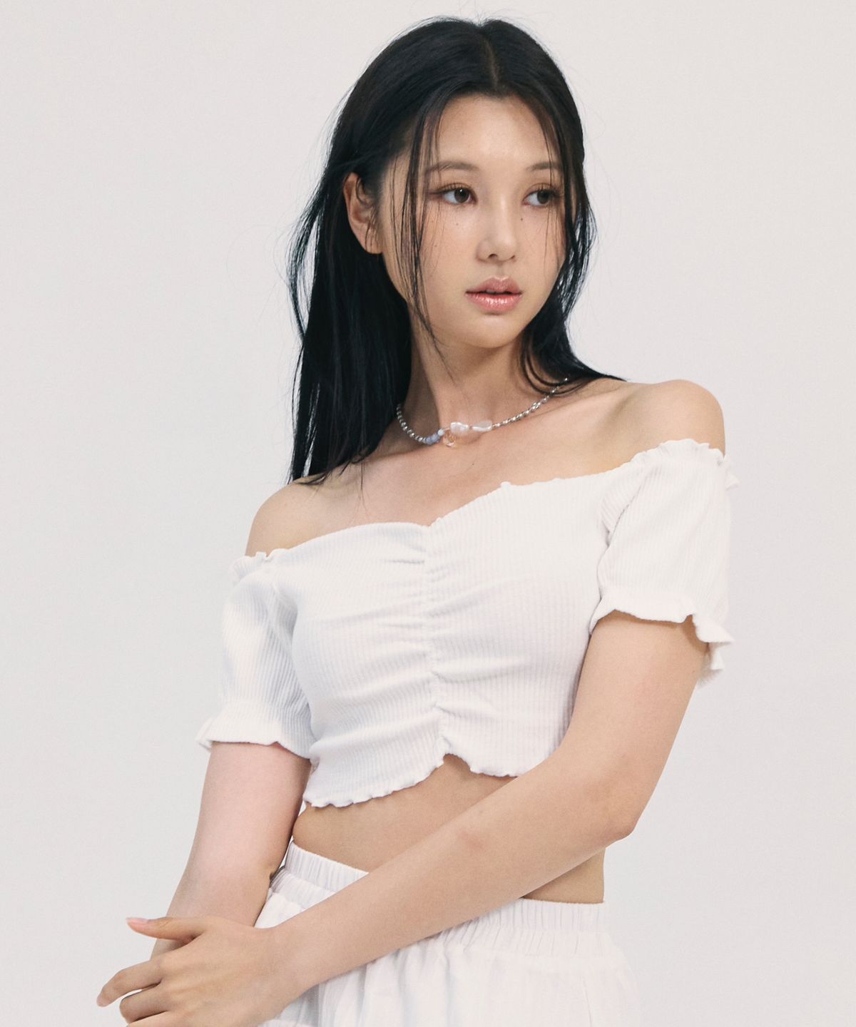 비에이블투(B ABLE TWO) yui shirring top-white