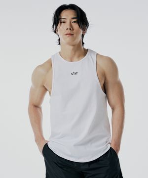 메탈 로고 슬리브리스 (WHITE)