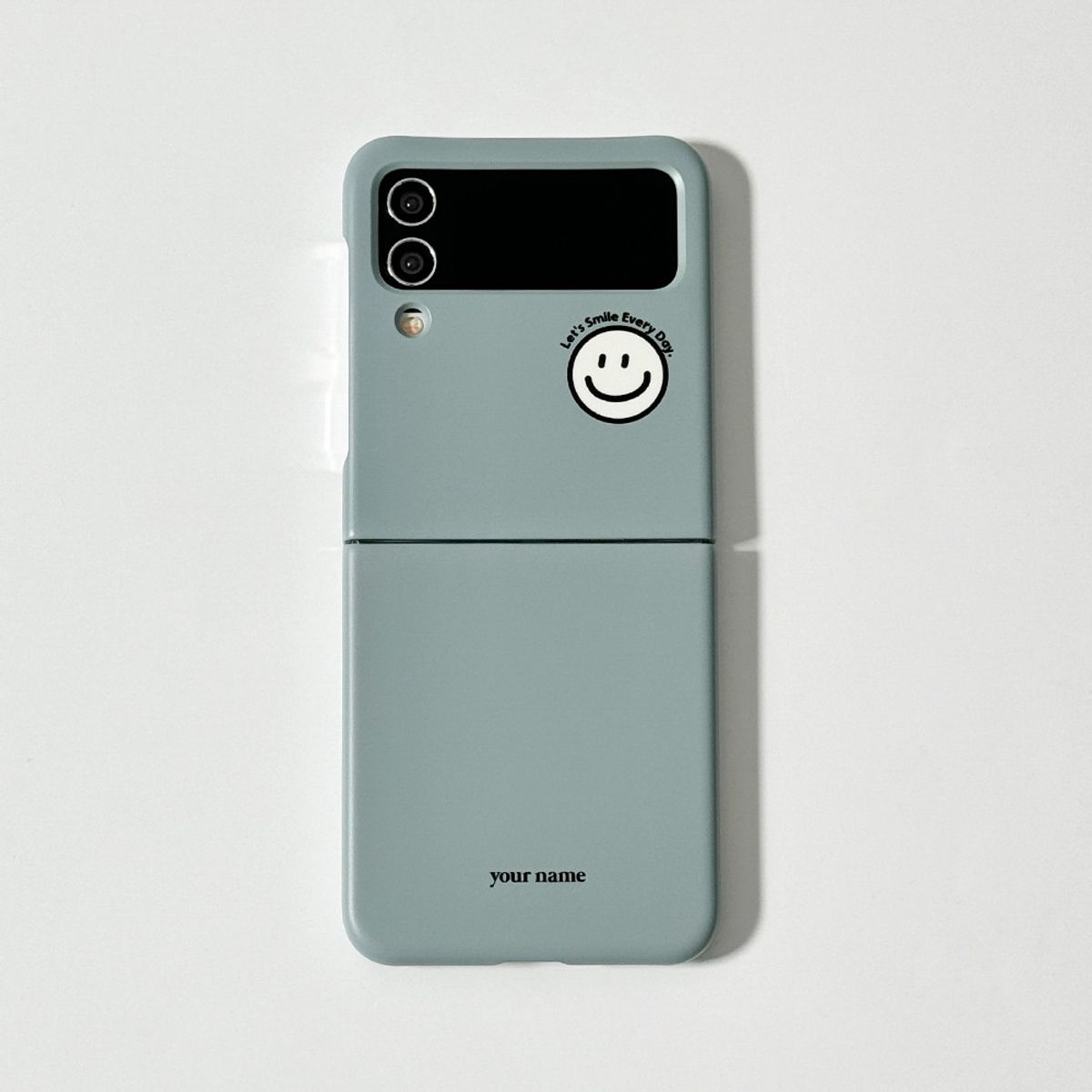 에이쓰리비쓰리(A3B3) Smile Color Greenish Gray 스마일 컬러 그리니쉬 그레이 (Z 플립 3.4.5.6 하드 케이스)