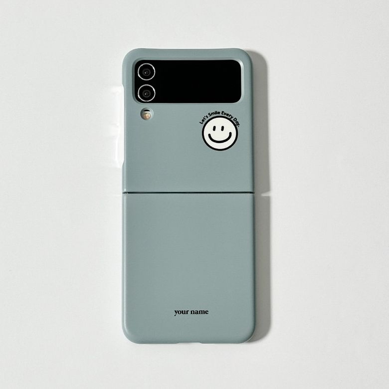Smile Color Greenish Gray 스마일 컬러 그리니쉬 그레이 (Z 플립 3.4.5.6 하드 케이스)