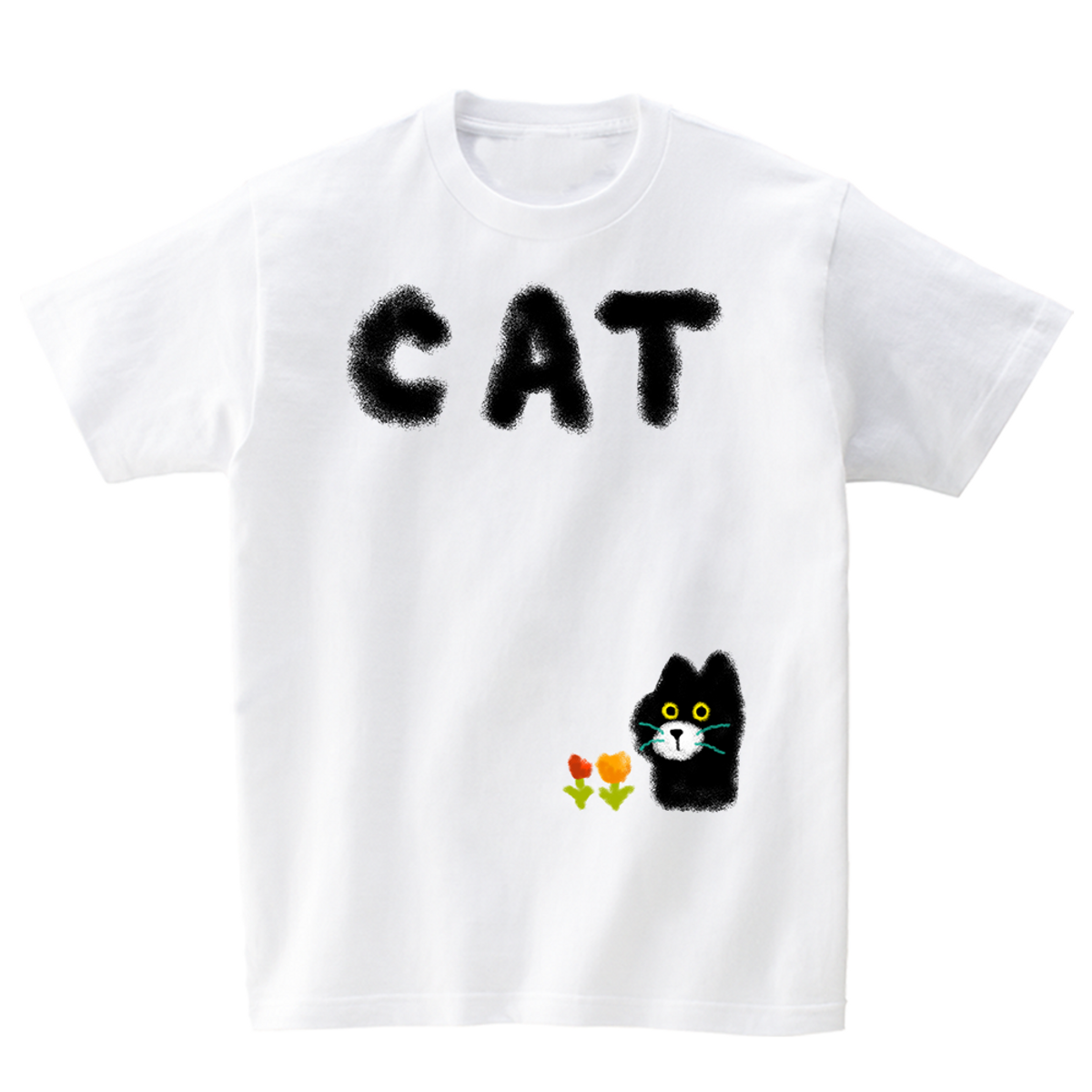 어썸어스(AWESOMEUS) FLOWER-WATCHING BIG CAT  T-SHIRTS_4COLOR