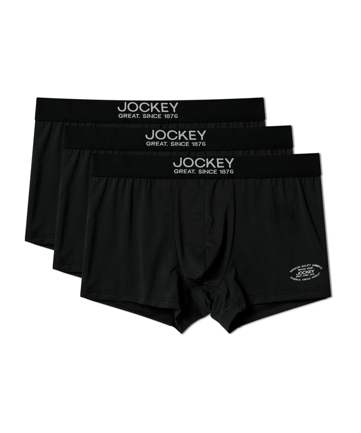쟈키(JOCKEY) 원포인트 에어로쿨 드로즈 - 블랙 3팩