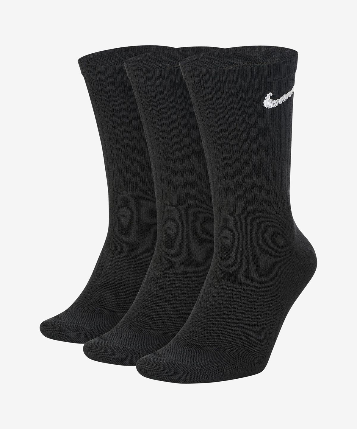 나이키(NIKE) 에브리데이 라이트웨이트 트레이닝 크루 삭스(3켤레) - 블랙:화이트 / SX7676-010