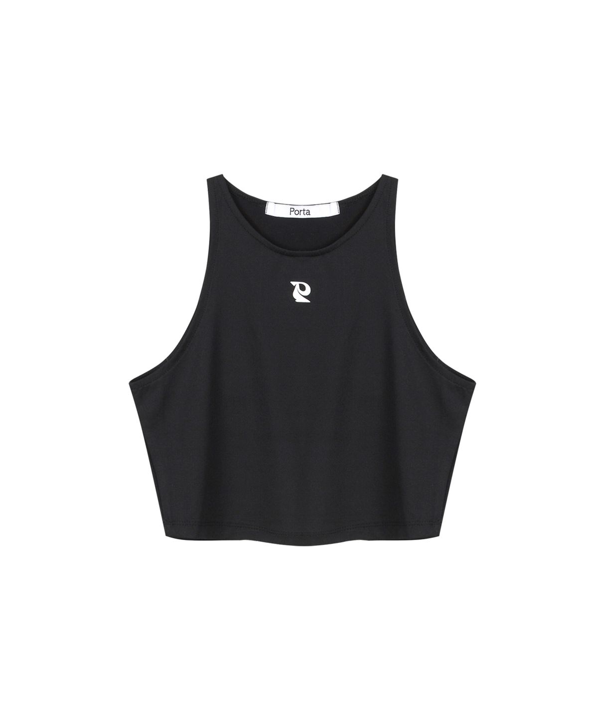 더포르타(THEPORTA) CROP JERSEY SLEEVELESS, BLACK