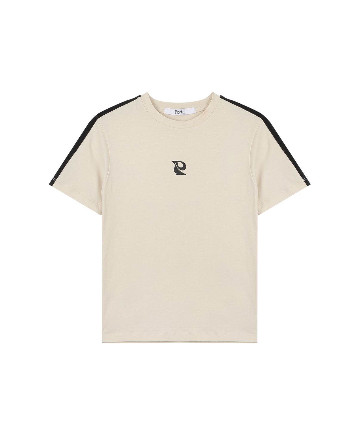 더포르타(THEPORTA) FITTED LINE COTTON TEE, CREAM