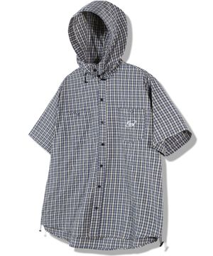 [SEASON OFF] 체크 반팔 후드셔츠
