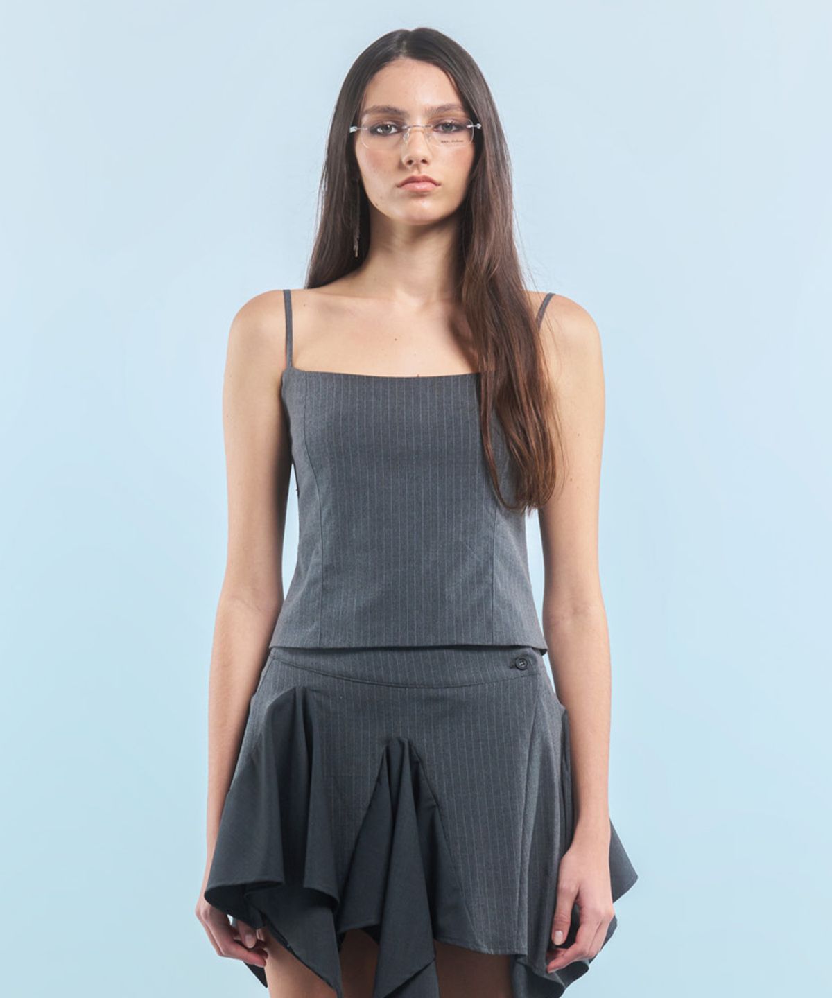 2000아카이브스(2000ARCHIVES) STRIPE TANK TOP (GREY)