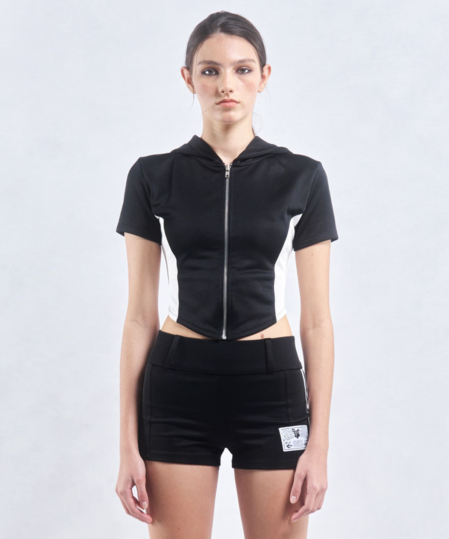 MUSINSA | 2000ARCHIVES CORSET LINE ZIP HOODIE (BLACK)