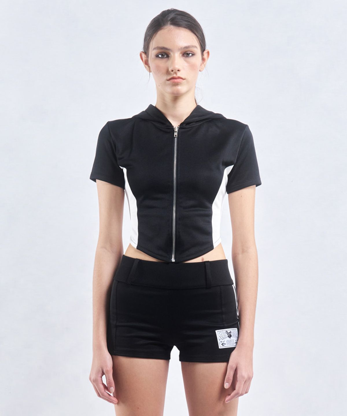 2000아카이브스(2000ARCHIVES) CORSET LINE ZIP HOODIE (BLACK)