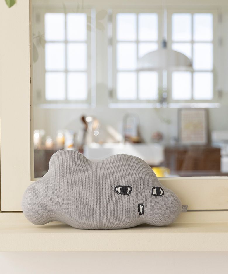 맑은 하늘의 구름 니트 인형 Grey