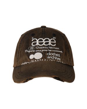 WEB LOGO DAMAGED CAP [DARK BROWN]
