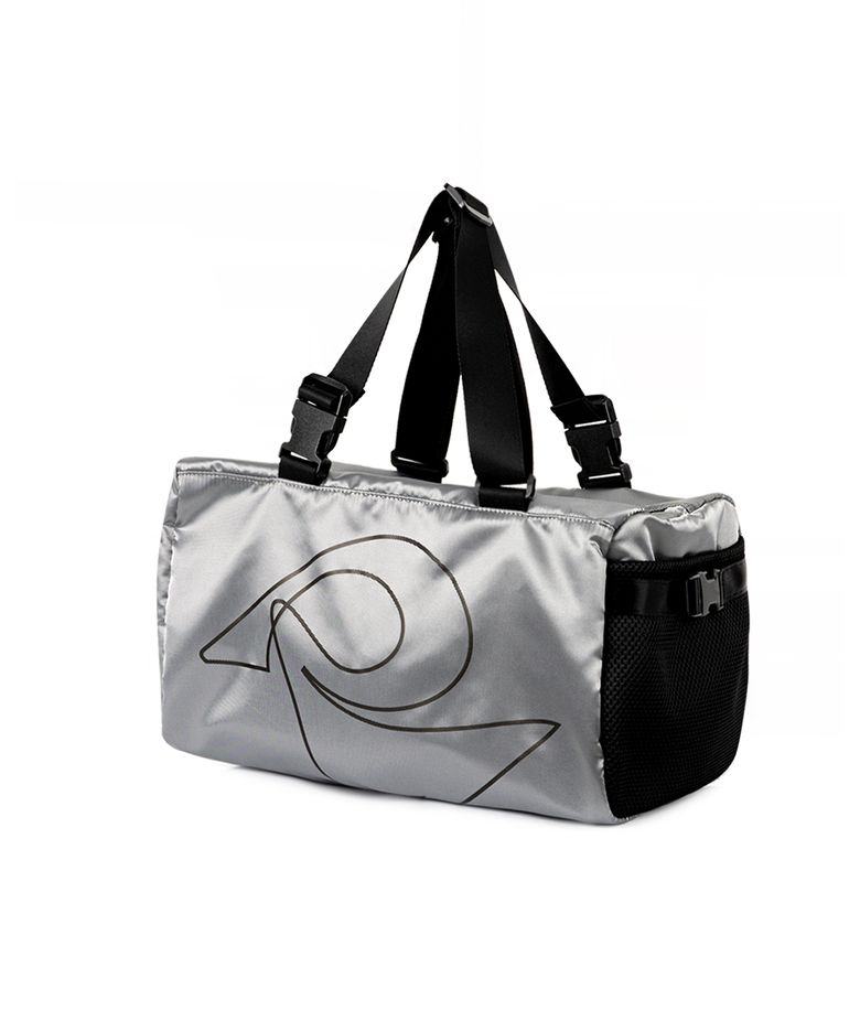 GARMENT BOSTON BAG, SILVER