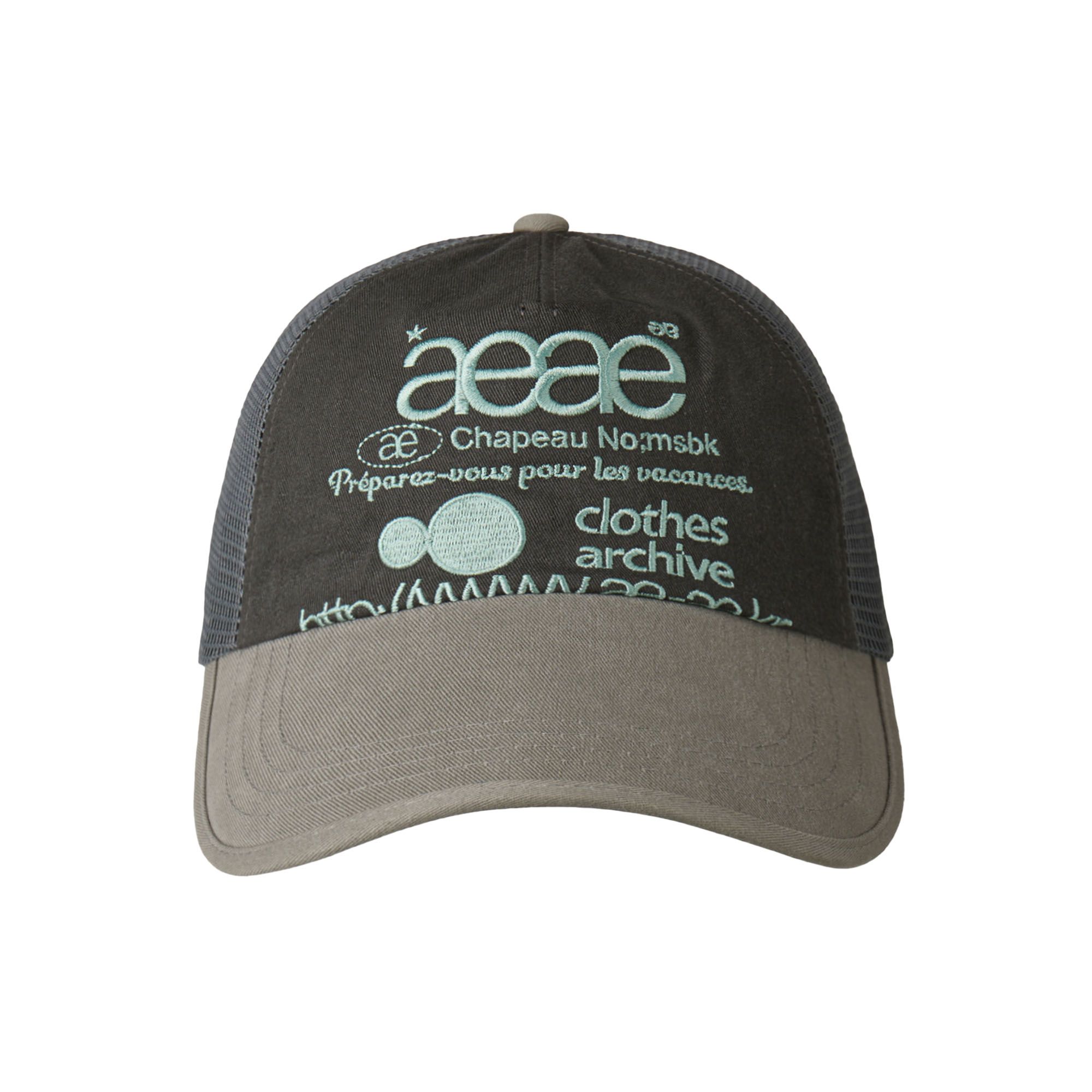 MUSINSA公式 | AEAE WEB LOGO MESH CAP [GREY]