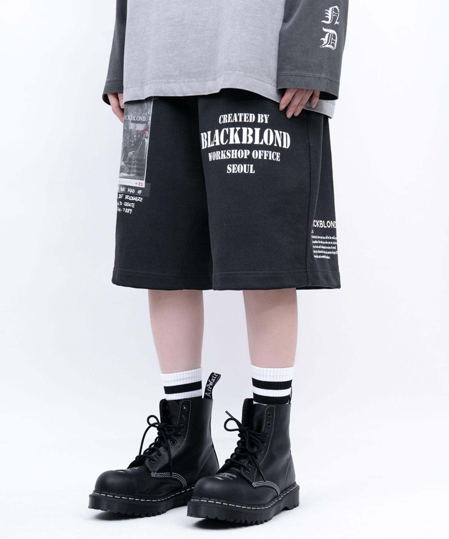 MUSINSA公式 | BLACKBLOND Vivid No Sympasi Sweatshorts (Black)