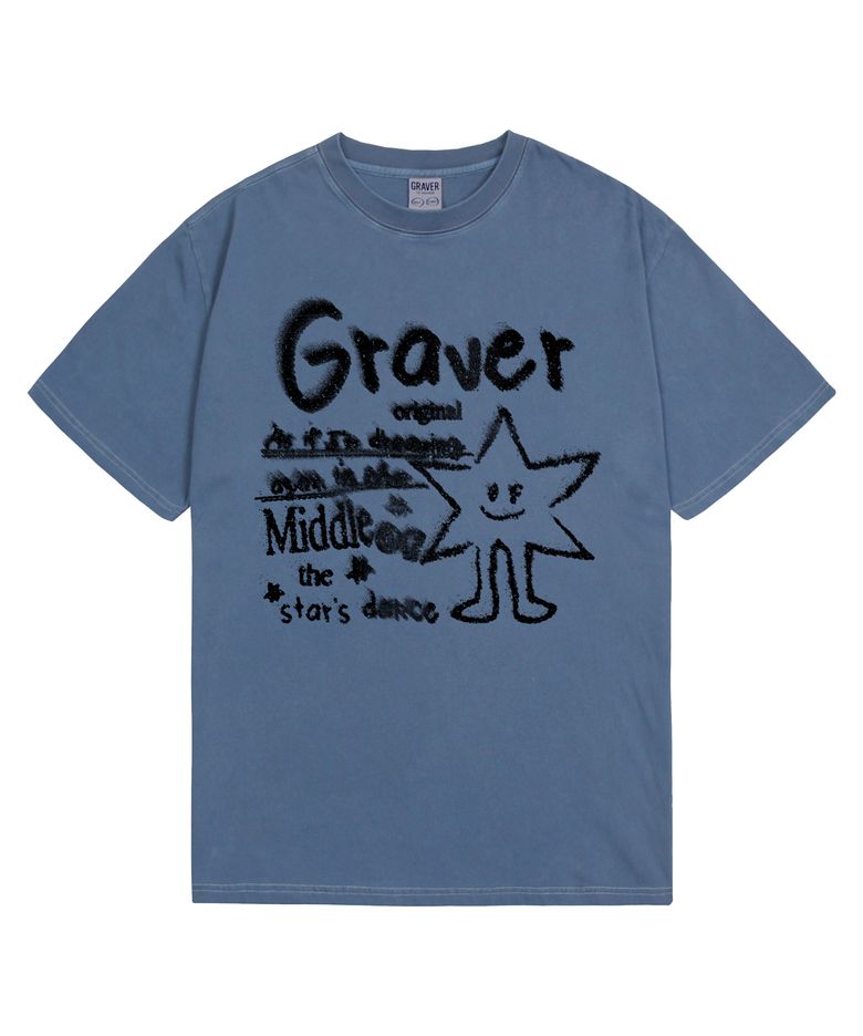 [UNISEX]스타댄스 피그먼트 반팔티_블루섀도우