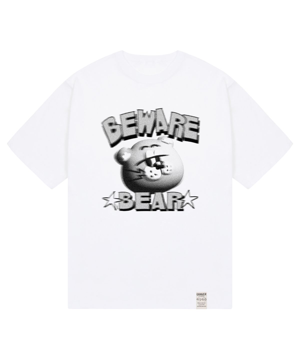 그레이버(GRAVER) [UNISEX]비웨어 베어 반팔티_화이트