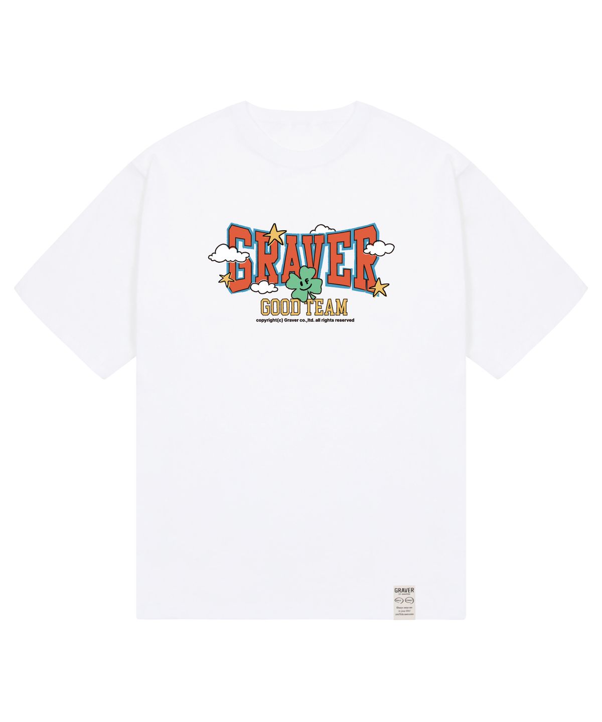 그레이버(GRAVER) [UNISEX]GOOD-TEAM 반팔티_화이트