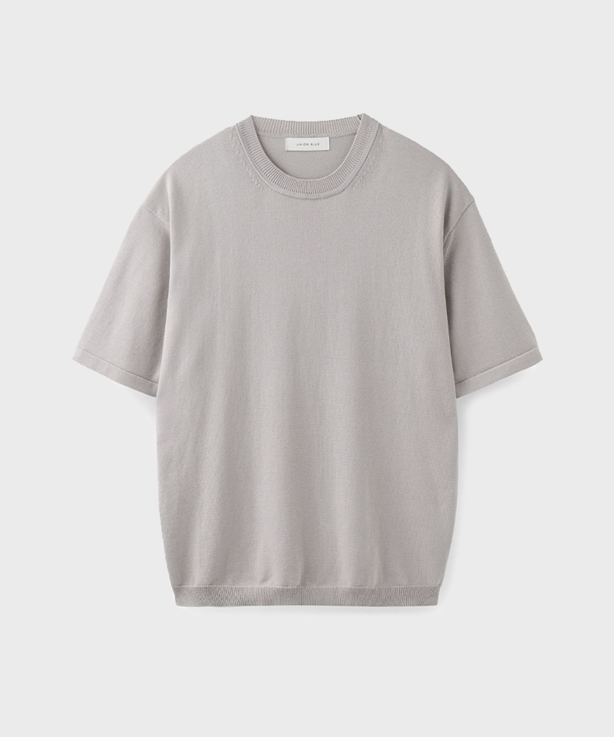 유니온블루(UNION BLUE) HARD TWIST CREWNECK HALF KNIT [WARM GRAY]