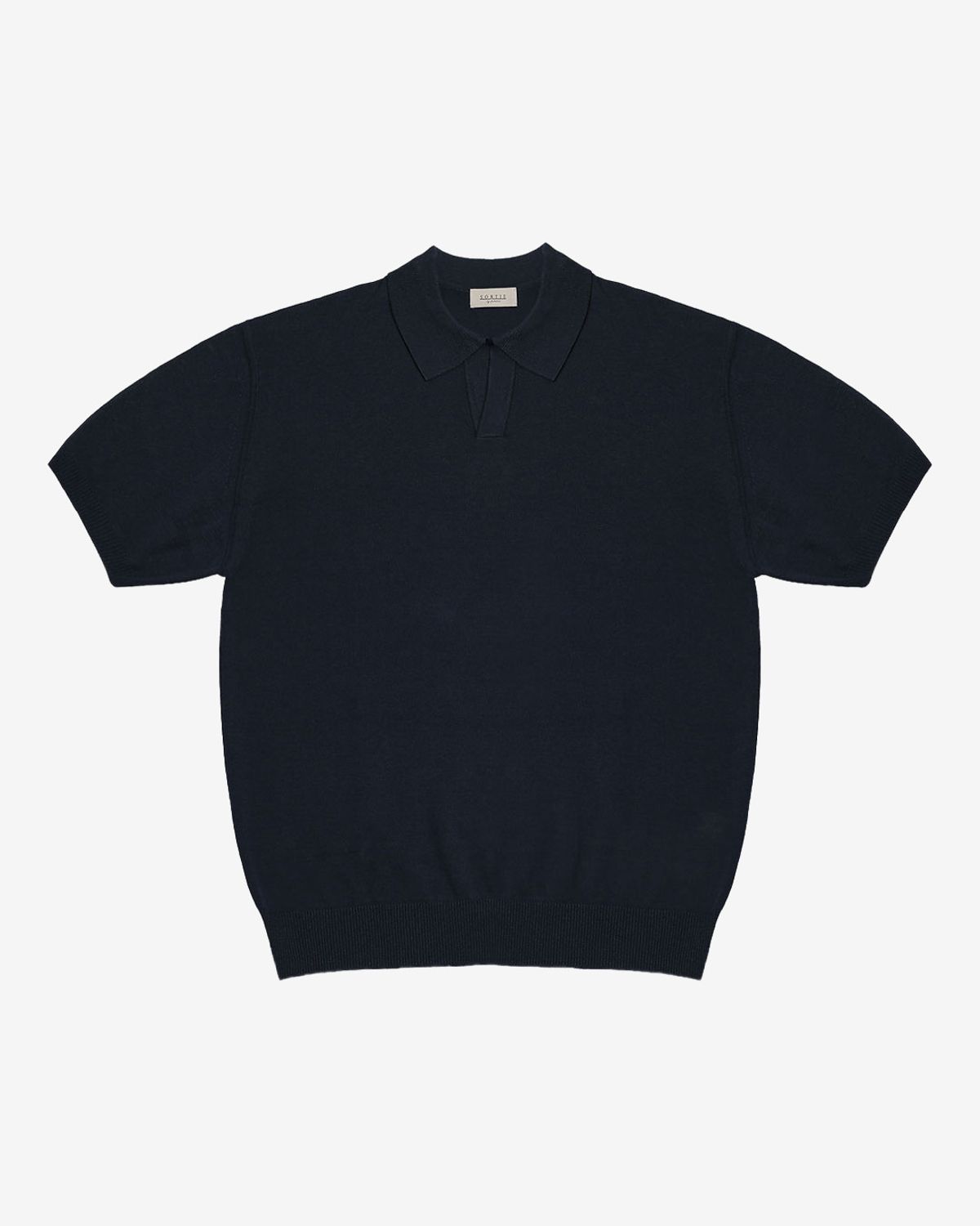 솔티(SORTIE) Essential Comfort Open Collar Knit (Navy)