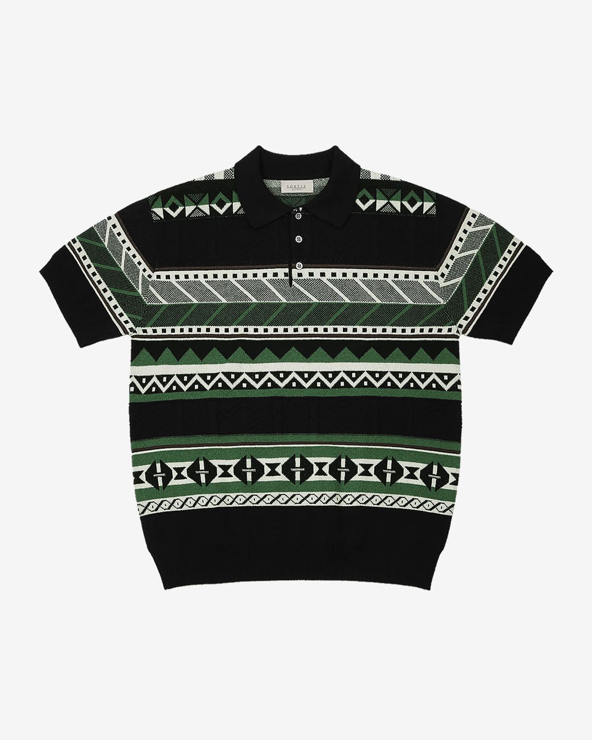솔티(SORTIE) Jacquard Summer Polo Knit (Black)