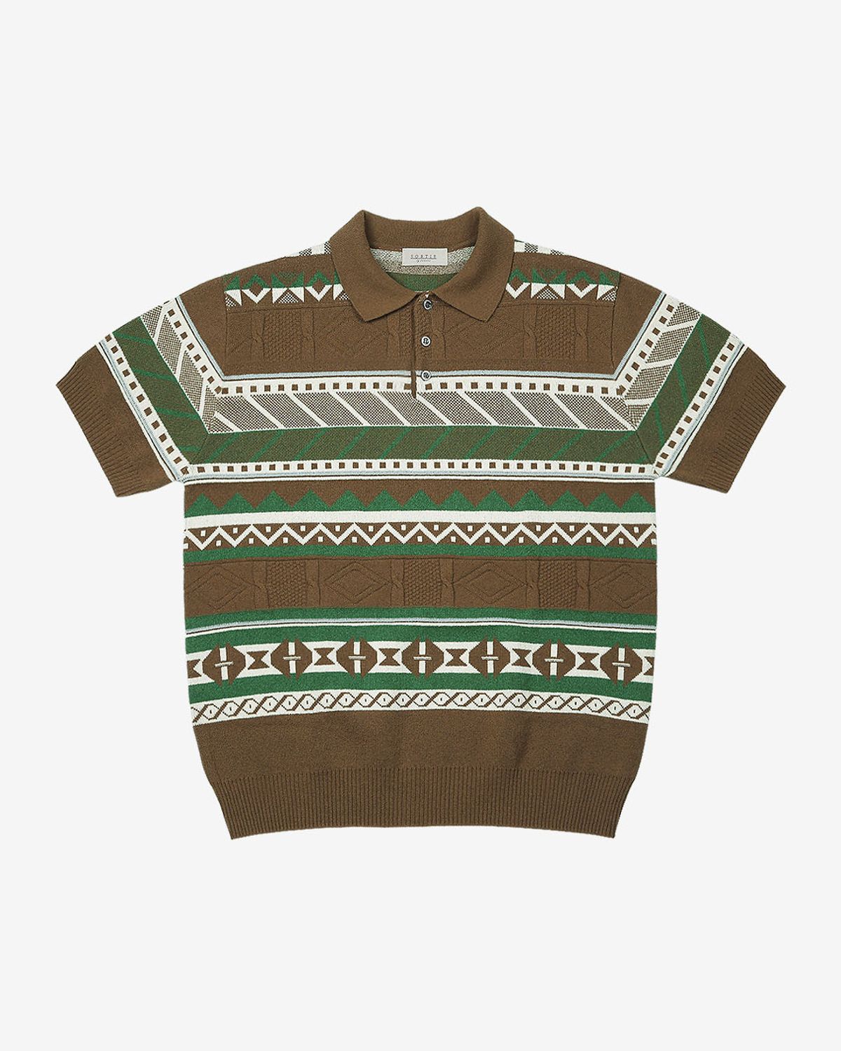 솔티(SORTIE) Jacquard Summer Polo Knit (Brown)