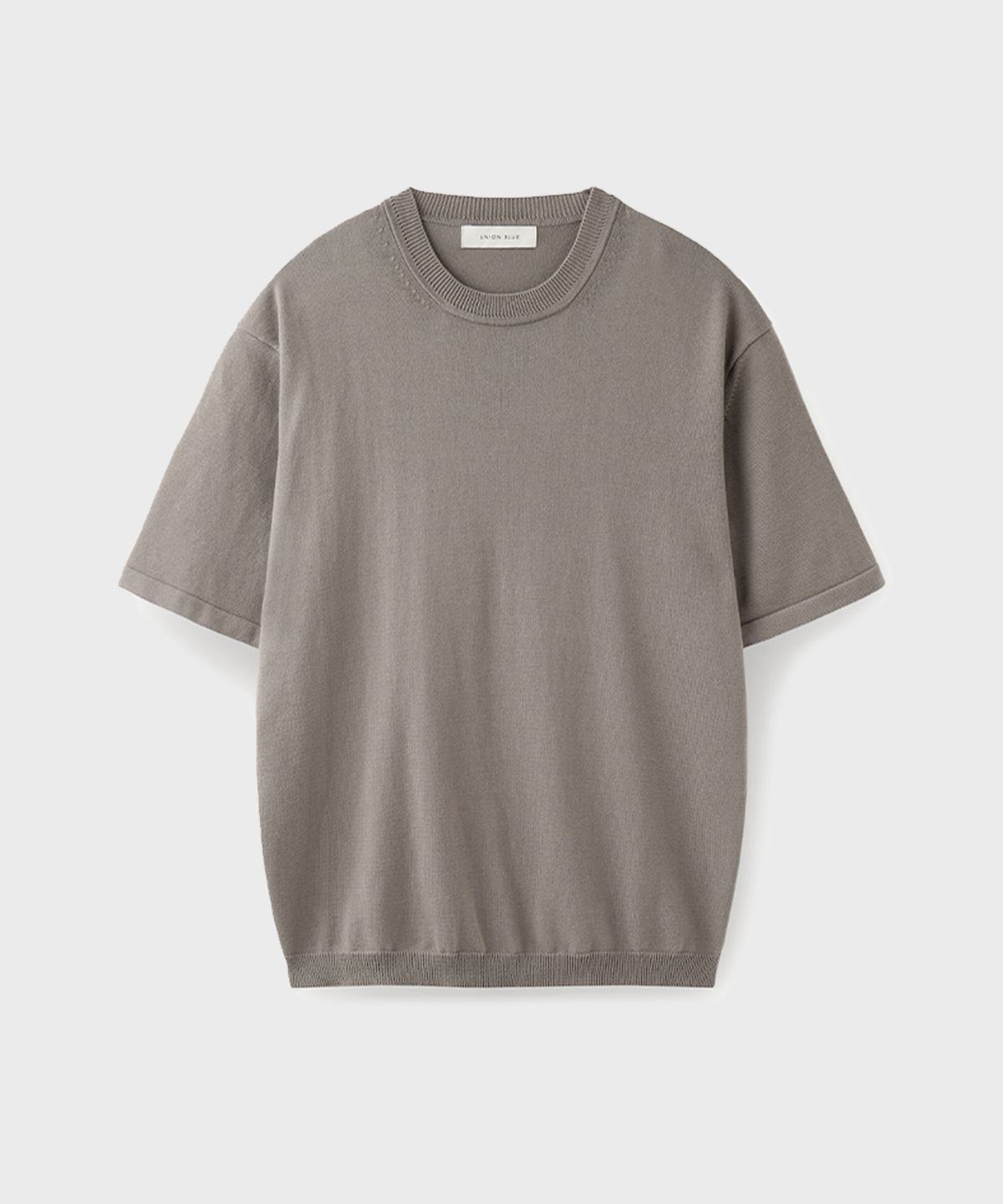 유니온블루(UNION BLUE) HARD TWIST CREWNECK HALF KNIT [LIGHT BROWN]