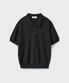 HARD TWIST NARROW STRIPE POLO KNIT [BLACK]