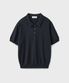 HARD TWIST NARROW STRIPE POLO KNIT [GRAY]