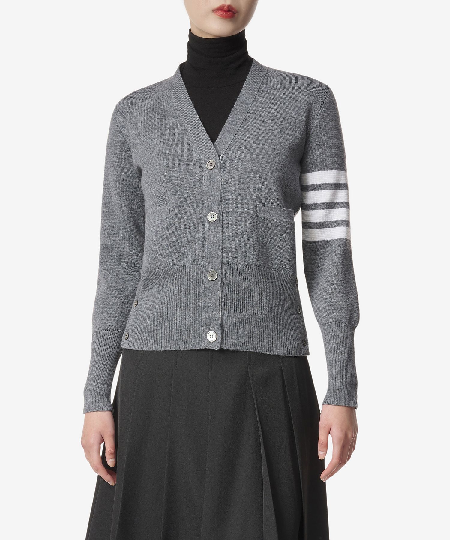 THOM BROWNE ネイビー カーディガン THOM BROWNE（トムブラウン）カーディガン 紺 サイズ:38(S位