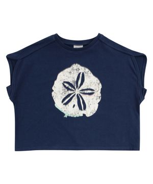 네이비 애플 구아바 크롭티셔츠