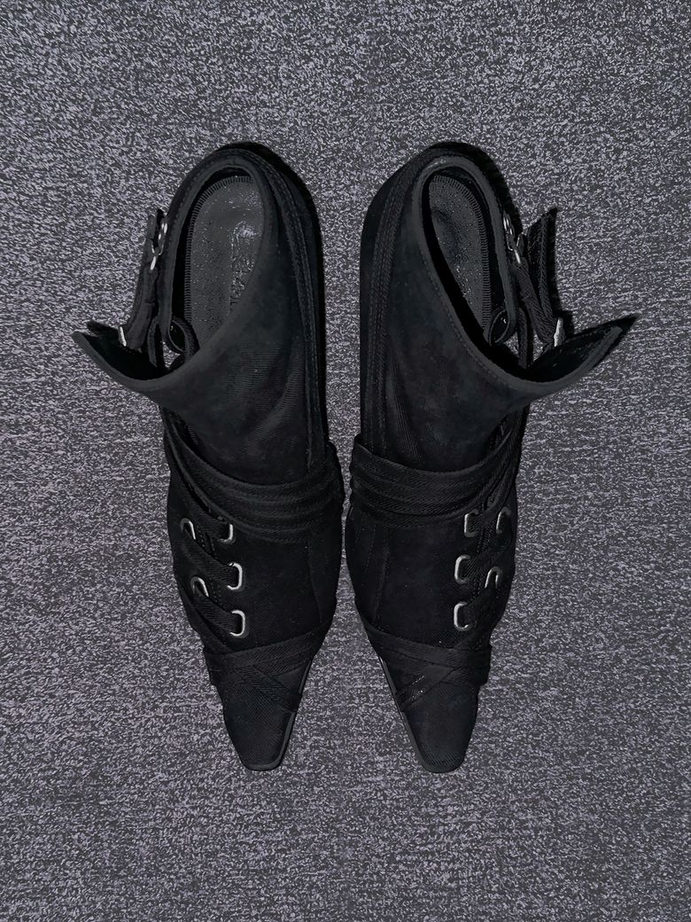 ICONIC WAXED STRAPPY PUMPS 01 BLACK