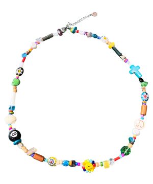Smiley Multi Beads Necklace (Multi)