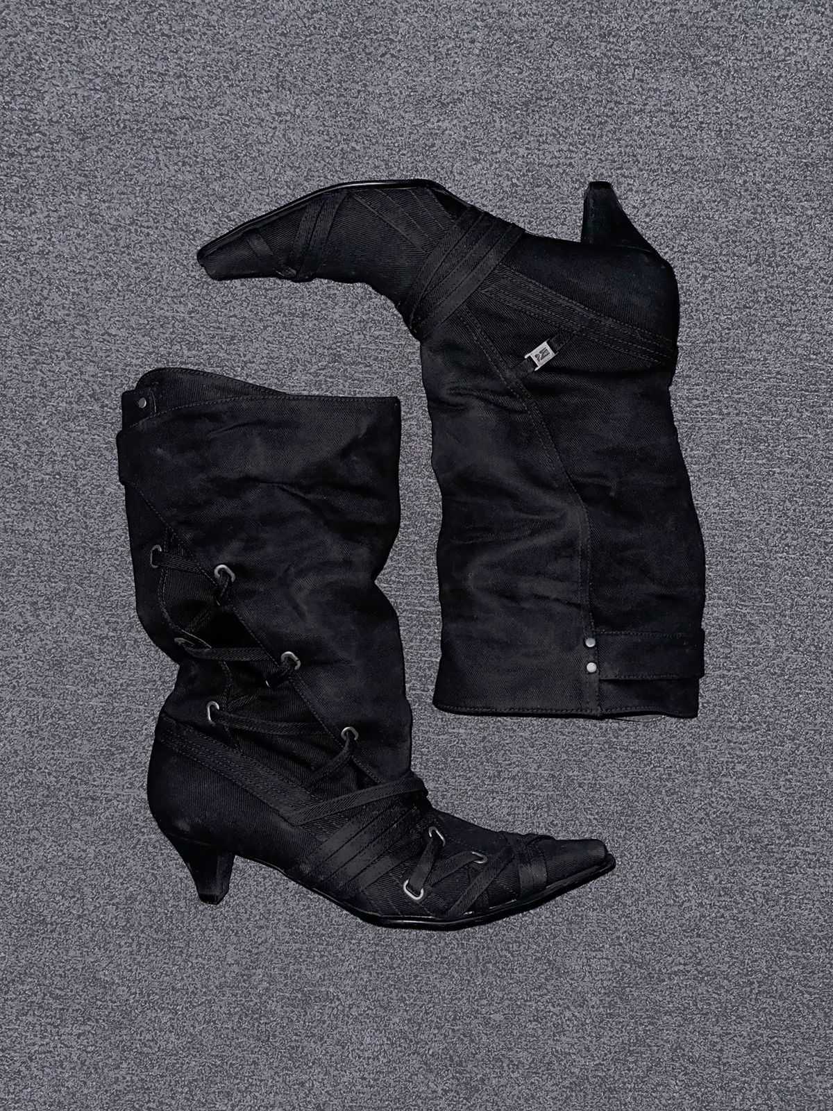 포트리스(4TRESS) WAXED STRAPPY BOOTS 01 BLACK
