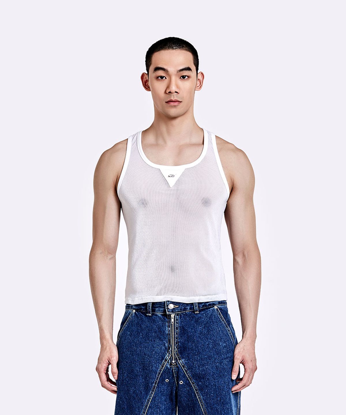 51퍼센트(51PERCENT) Mesh Metal Logo Sleeveless - White