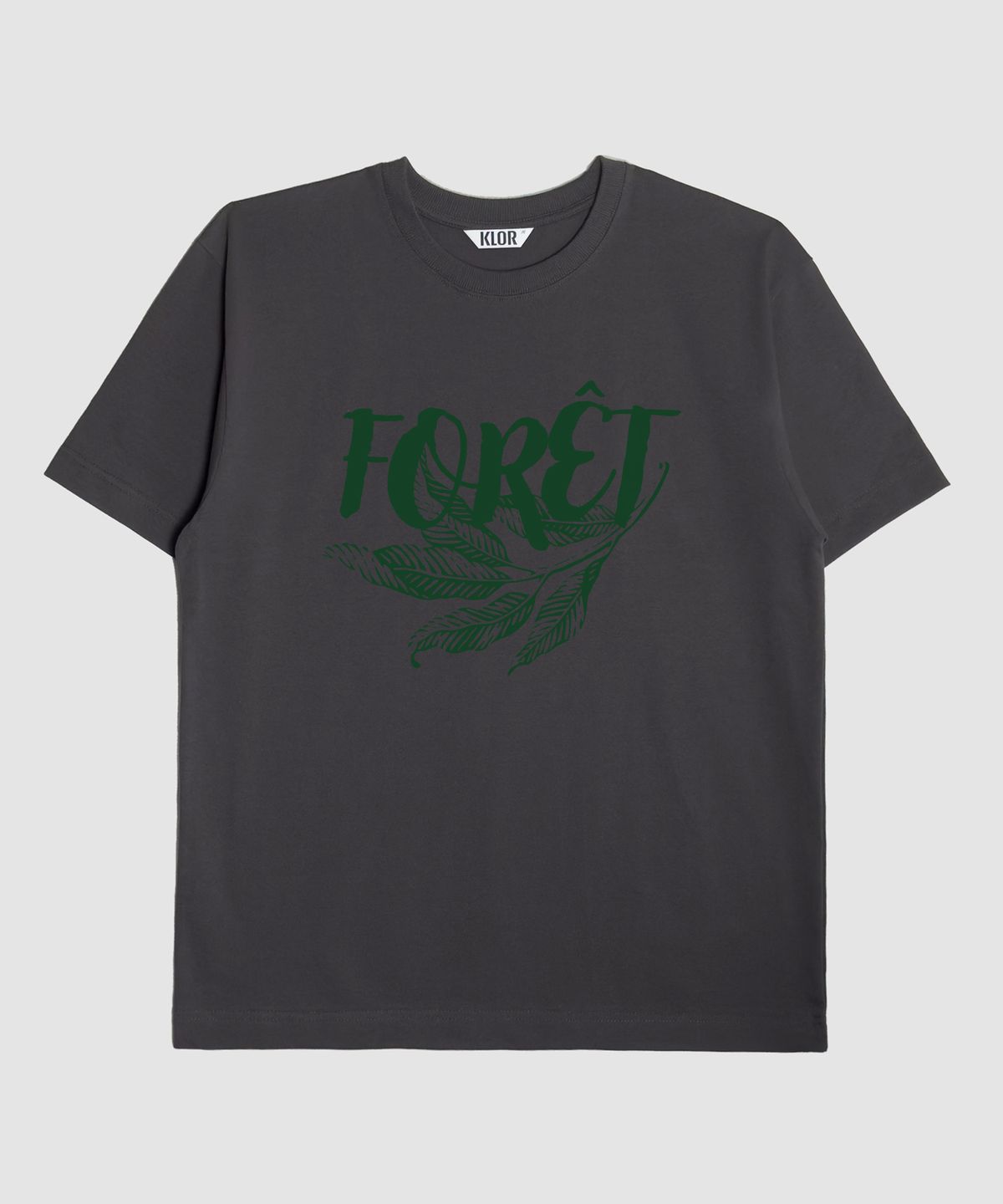 클로어(KLOR) [UNISEX] 포레 그래픽 반팔 티셔츠 (CHARCOAL)