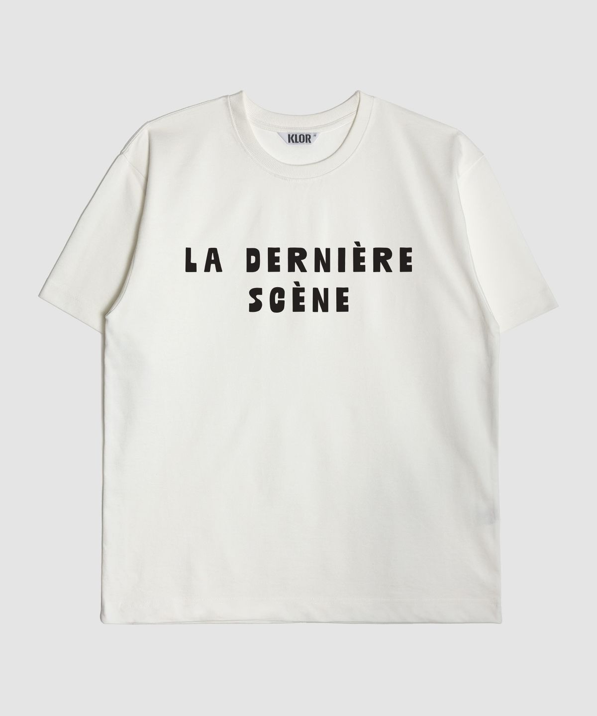 클로어(KLOR) [UNISEX] L.D.S 레터링 반팔 티셔츠 (CREAM WHITE)